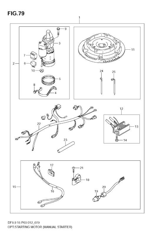 Opt:Starting Motor (Manual Starter) (Df15)