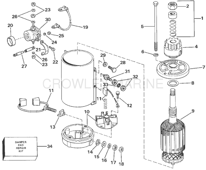 Electric Starter & Solenoid American Bosch 08142-23-Mo30sm