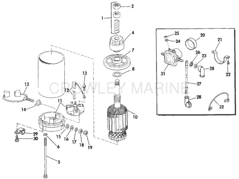 Electric Starter & Solenoid American Bosch No/255625-Mo30sm