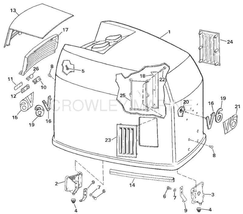 Engine Cover - Johnson - 200 Stl, Ve200sl