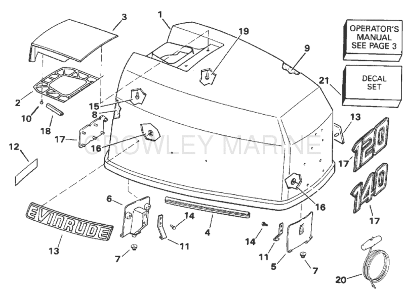 Engine Cover - Evinrude 120-140 Models