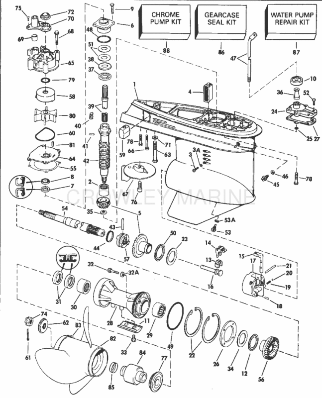 Gearcase - 120tl & Tx/125esx/140 Tl