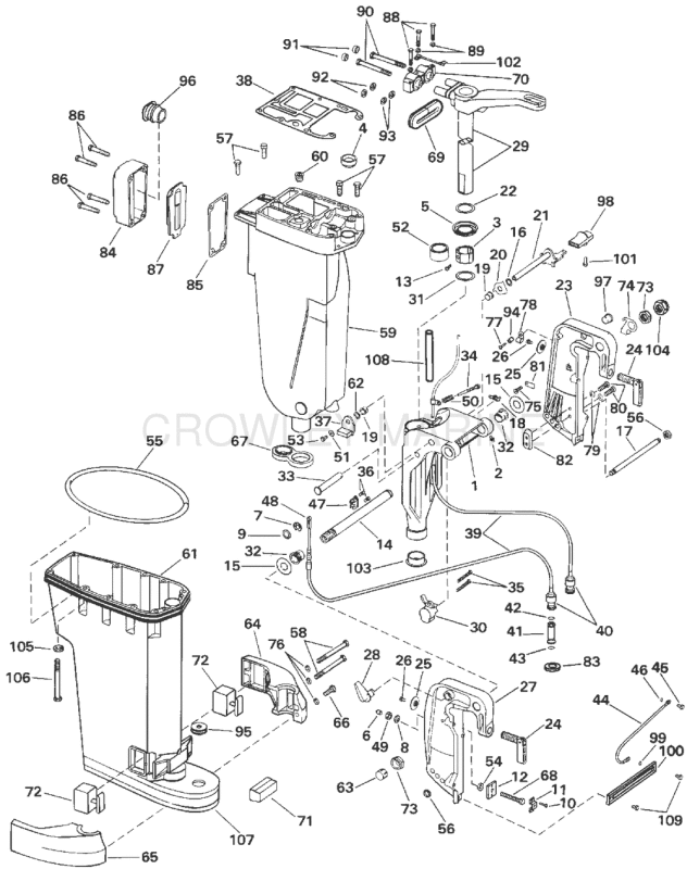 Exhaust Housing & Stern & Swivel Bracket