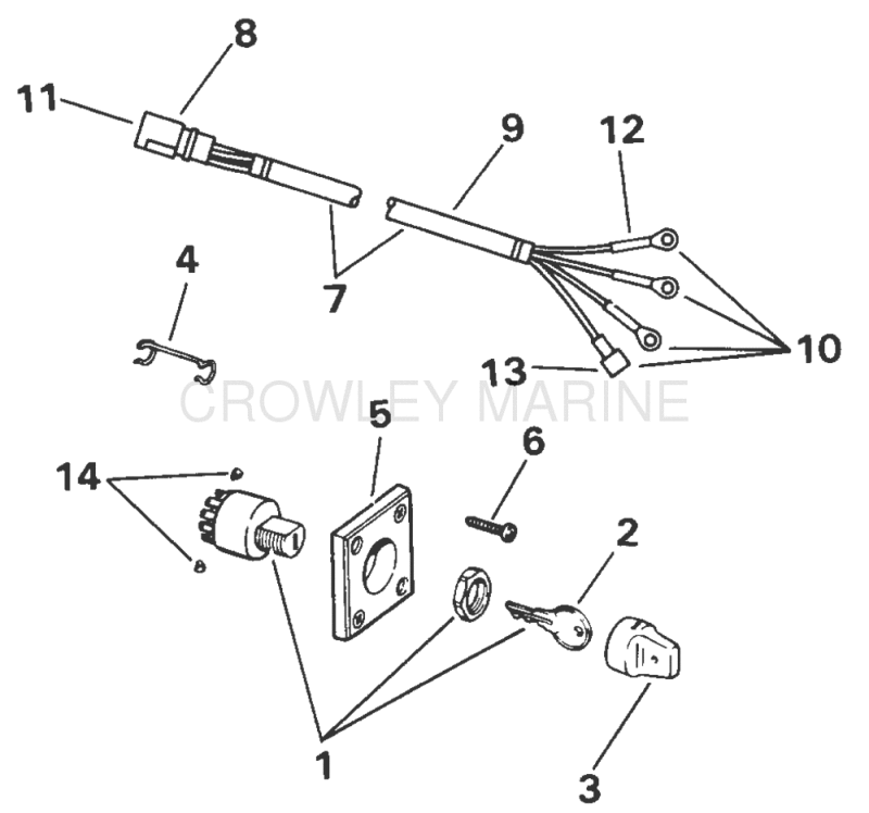 Ignition Switch & Cable "J" Model Number Suffix Only" >Ignition Switch & Cable "J