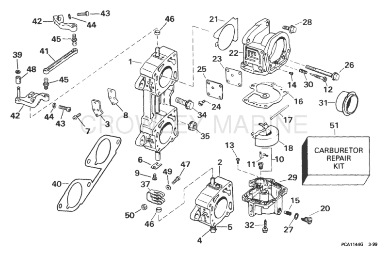 Carburetor & Linkage -- 225, 250