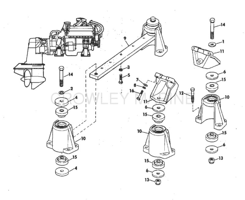 Engine Mount Group 225 & 245 Hp Stern Drive