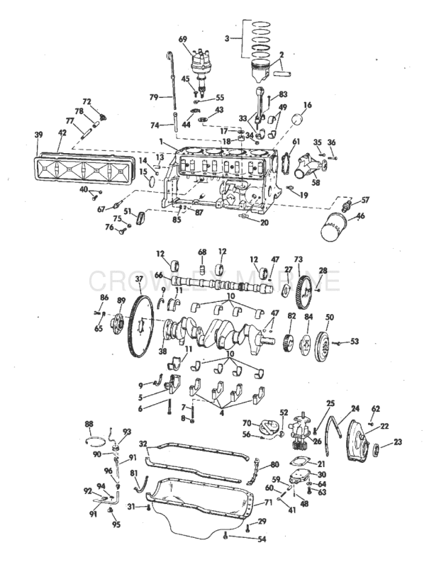 Crankcase Group 120 Hp Stern Drive