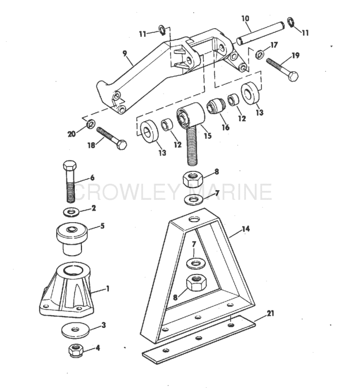 Engine Mount Group 165 Hp With Manual Trim