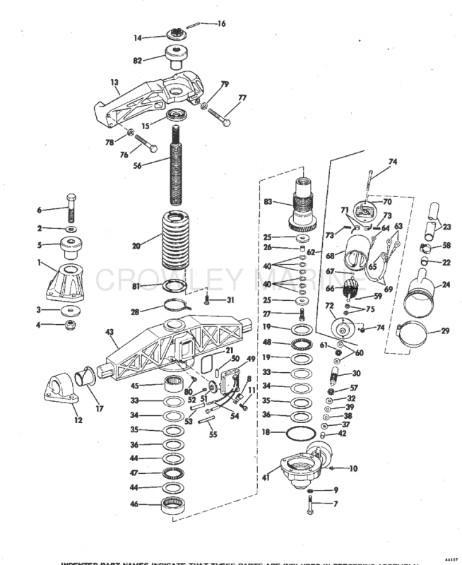 Engine Mount Group 120 & 140 Hp With Selectrim