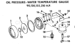 Oil Pressure-Water Temperature Gauge 90, 120, 155, 210 H.P.