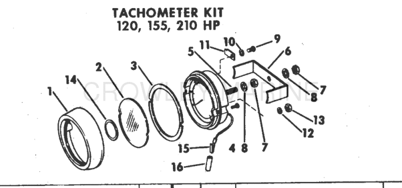 Tachometer Kit 120, 155, 210 Hp