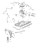 Intake Manifold, Fuel Pump And Carburetor Lines 155 Hp