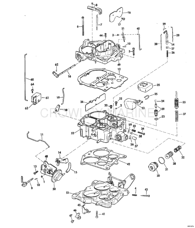 Carburetor Group Rochester Model 7028282 210 Hp