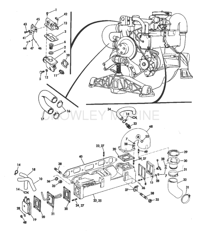 Cooling System Group 100 & 120 Hp Stern Drive