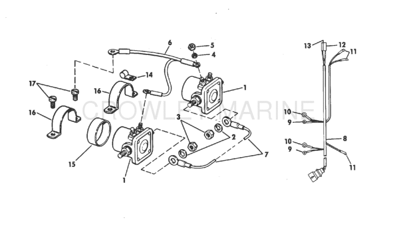 Tilt Solenoid Group 155, 225 & 245 Hp Stern Drive