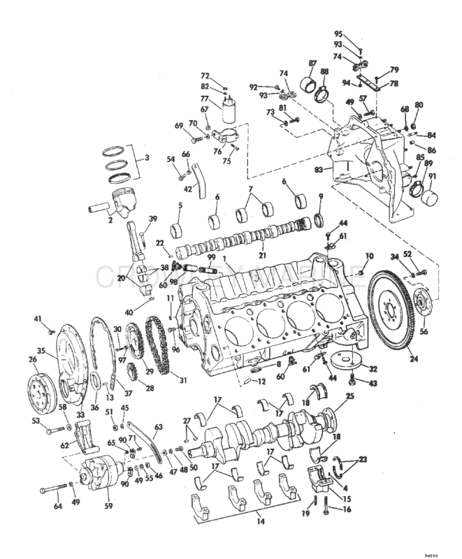 Crankcase Group 225 & 245 Hp Stern Drive