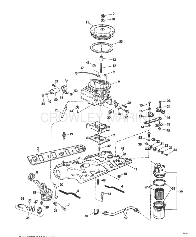 Intake Manifold, Fuel Pump, And Carburetor Lines 175, 190 & 235