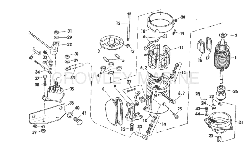 Starter Motor Group 175, 190 & 235 Hp Stern Drive