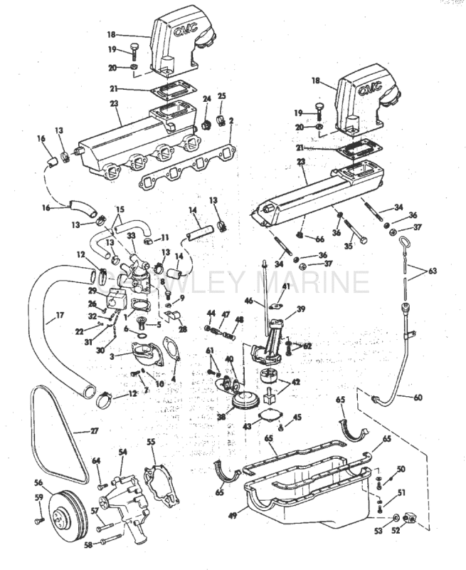 Cooling & Oiling Group 175, 190 & 235 Hp Stern Drive