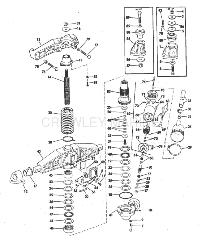 Engine Mount Group 120 & 140 Hp With Selectrim