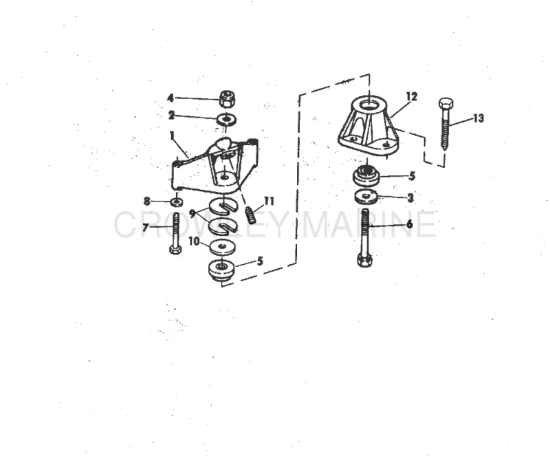 Engine Mount Group 175, 190 & 235 Hp With Manual Trim