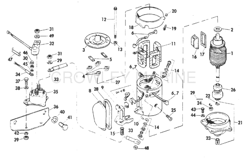 Starter Motor Group 175, 190 & 235 Hp Stern Drive