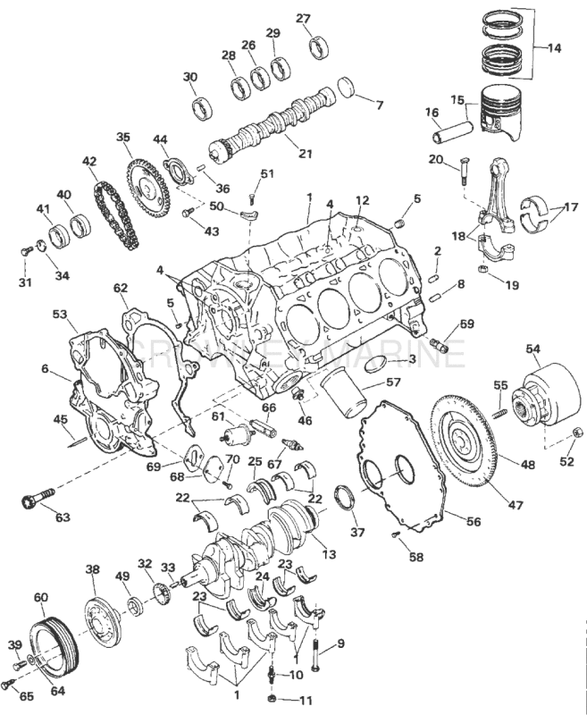 Crankcase - 5.0 Litre