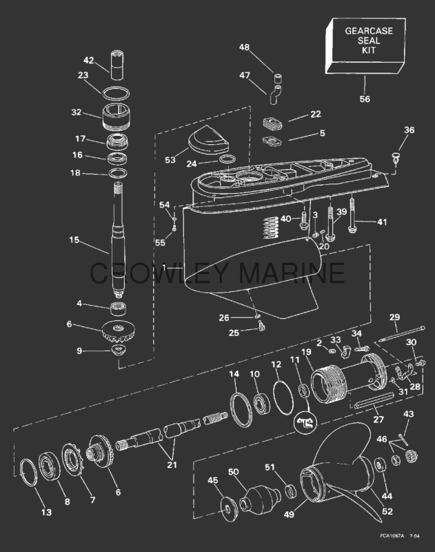 Lower Gearcase -- Single Prop