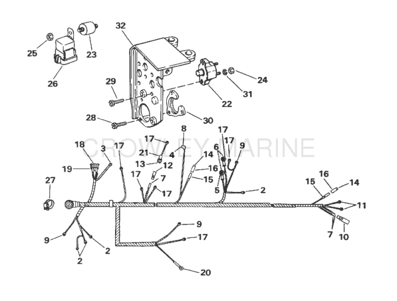 Engine Wire Harness & Bracket - 2v Models