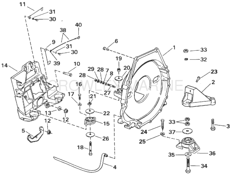 Transom Plate, Flywheel Housing & Mounts