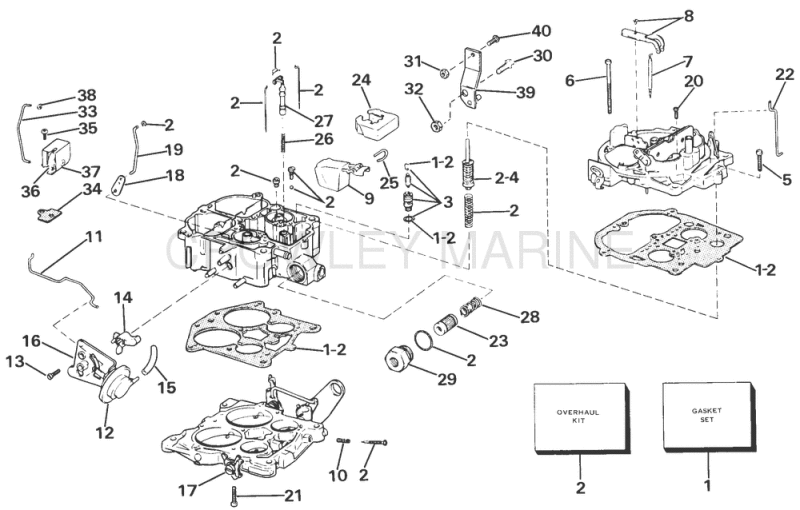 Carburetor Group 5.0-4v, 5.7 Litre