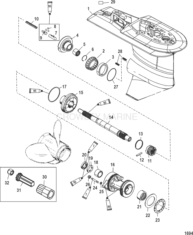 Gear Housing Propeller Shaft 2.07:1 Gear Ratio image