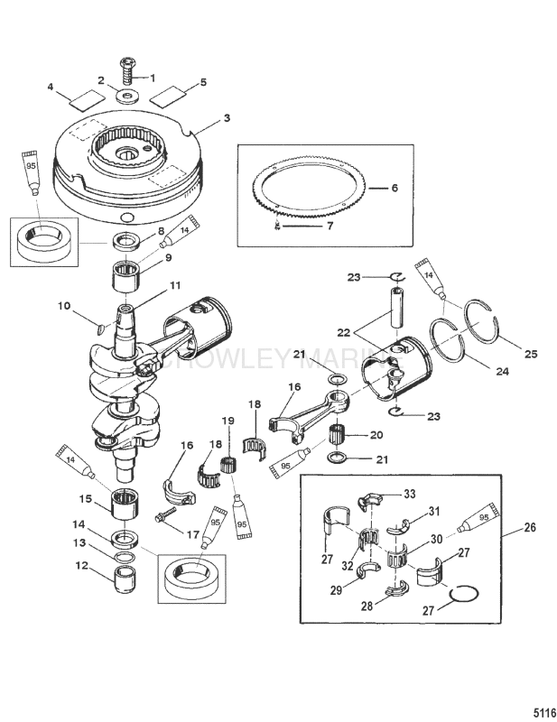 Crankshaft Pistons And Flywheel image