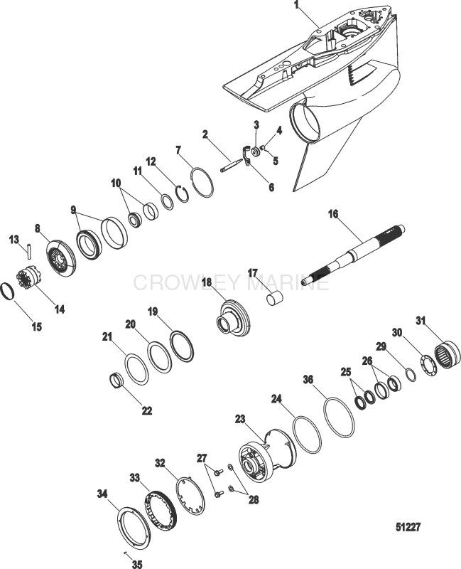 Gear Housing Prop Shaft Standard Rotation 5.44 Torpedo image