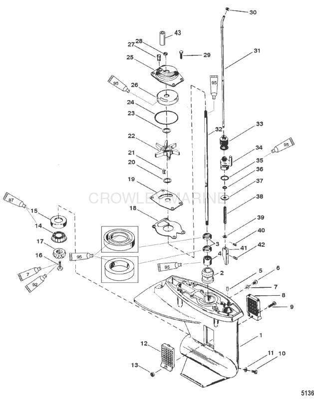 Gear Housing(Driveshaft)(2.25:1 Gear Ratio) image