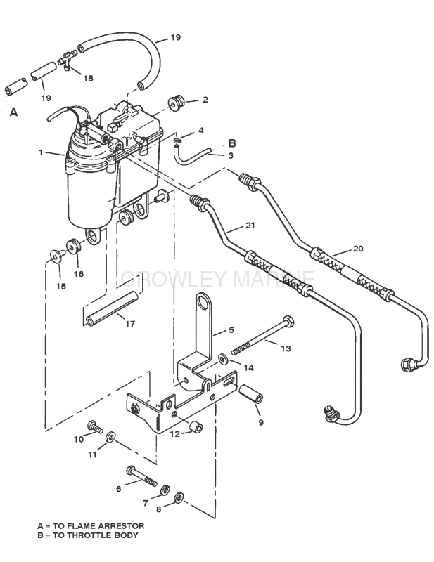 Vapor Separator Tank And Fuel Lines image