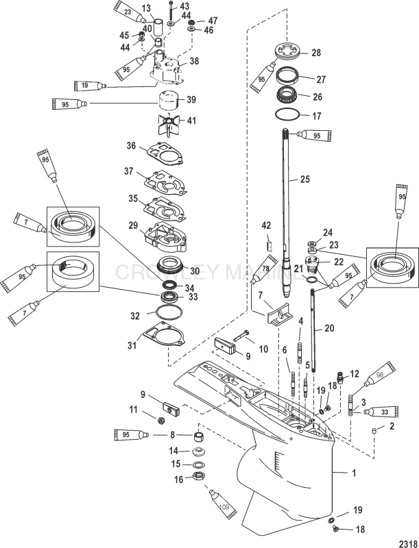 Gear Housing(Driveshaft)(Standard Counter Rotation) image