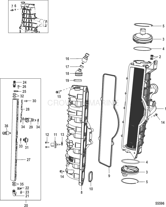 Charge Cooler Intake Manifold(Gen Ii) End Cap Serviced image