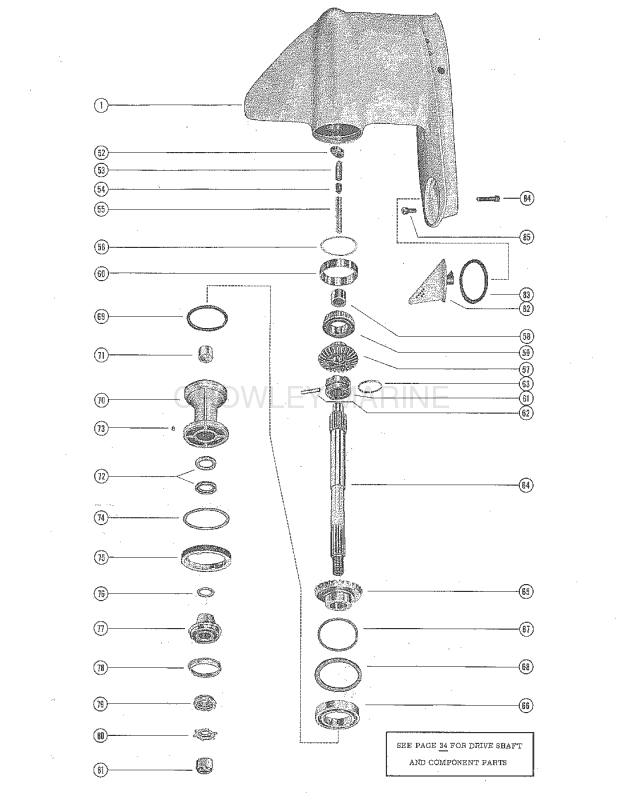 Gear Hous Assy Comp.(Prop. Shaft Comp Parts Merc 700e 1)P. 2 image