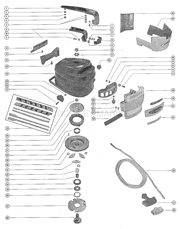 Top Cowl And Starter Assembly (Merc 60 3 And Merc 60 4) image