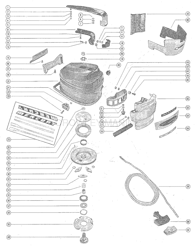 Top Cowl And Starter Assembly (Merc 110 3 And Merc 110 4) image