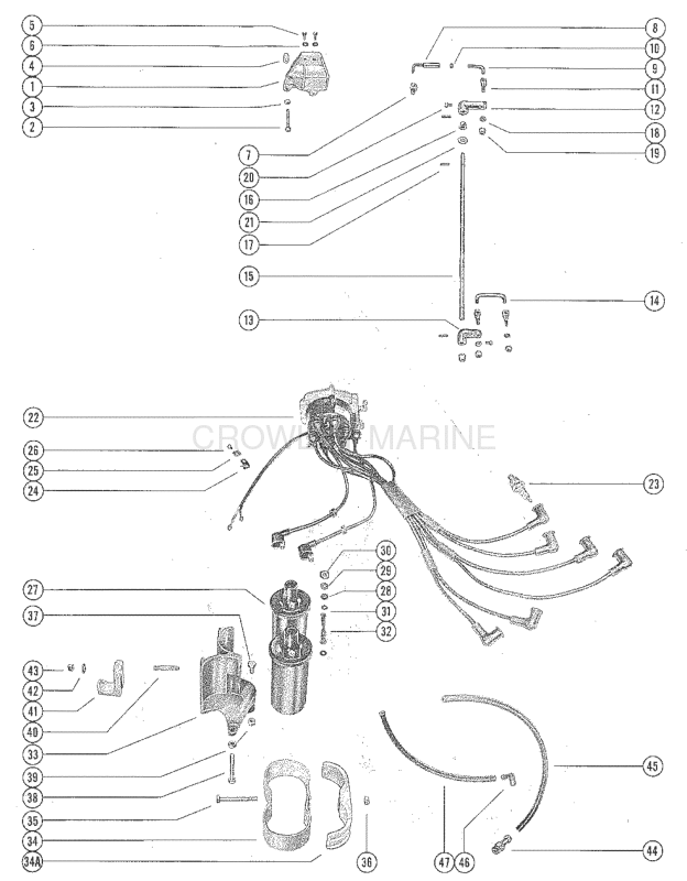 Distrubutor Vertical Linkage And Ignition Coils image