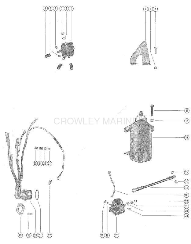 Starter Motor Starter Solenoid Rectifier And Wiring Harnes image