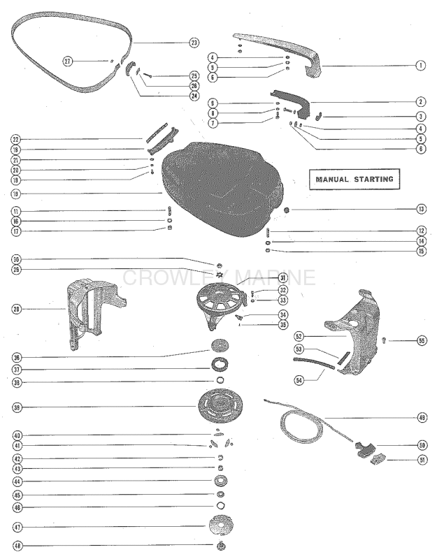 Top Cowl Assembly Starter Sheave & Support Brackets Manual image