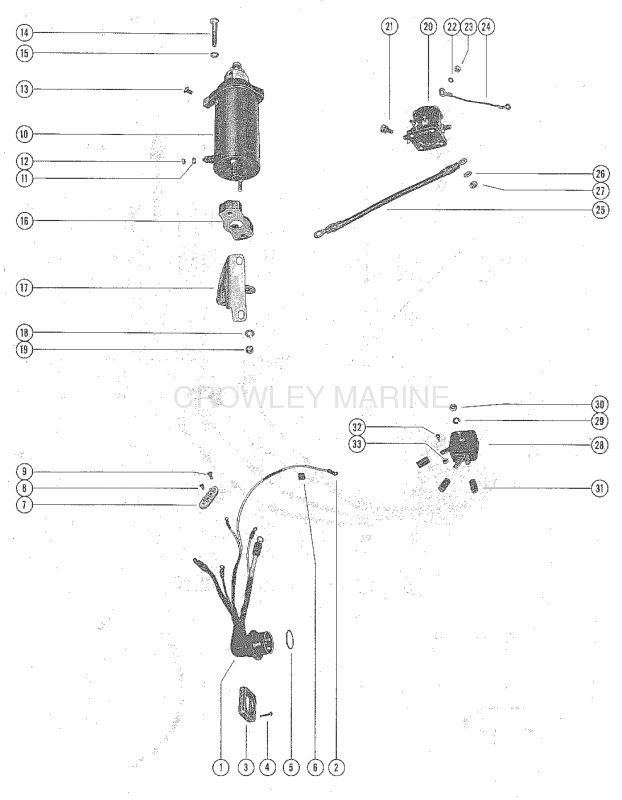 Starter Motor Starter Solenoid Rectifier And Wiring Harnes image