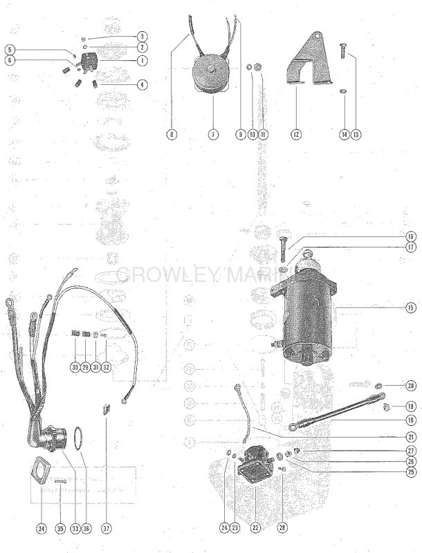 Starter Motor Starter Solenoid Rectifier And Wiring Harnes image