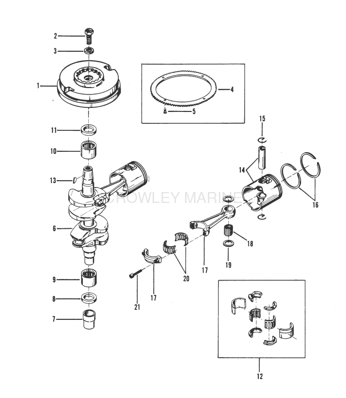 Crankshaft Pistons And Flywheel image