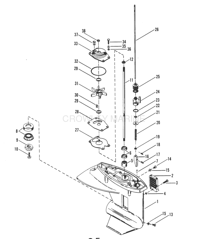 Gear Housing (Drive Shaft) (Screw Inserted From Top) image