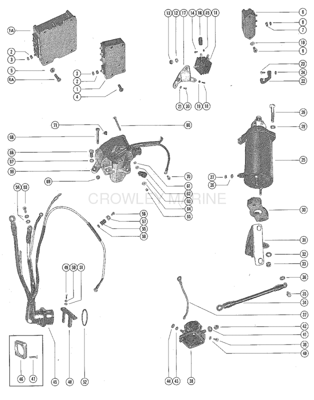 Starter Motor Starter Solenoid Rectifier And Wiring Harnes image