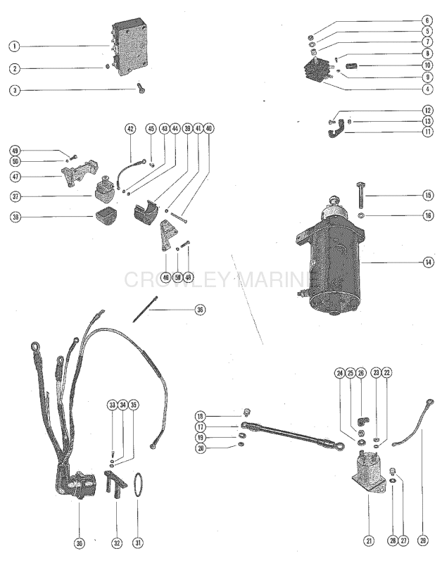 Starter Motor Starter Solenoid Rectifier And Wiring Harnes image